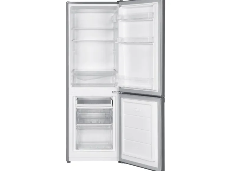homeX Kühlschrank Mit Gefrierfach Kühl-Gefrierkombination Freistehend 173 Liter Nutzinhalt CFS1110-S Silber