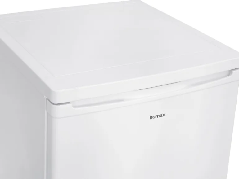 homeX Kühlschrank mit Gefrierfach Klein Mini Kühl-Gefrierkombination 109 Liter Freistehend 4-Sterne Gefrieren Weiß