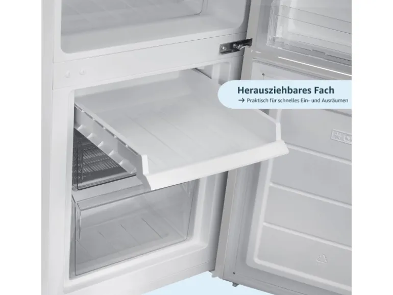 homeX Kühlschrank Mit Gefrierfach Kühl-Gefrierkombination Freistehend 173 Liter Nutzinhalt CFS1110-W Weiß