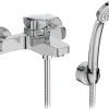 Ideal Standard Badearmatur Ceraplan Chrom Aufputz mit Handbrause-Set