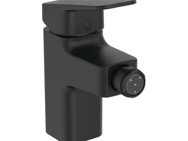 Ideal Standard Bidetarmatur Ceraplan mit Ablaufgarnitur Schwarz Matt