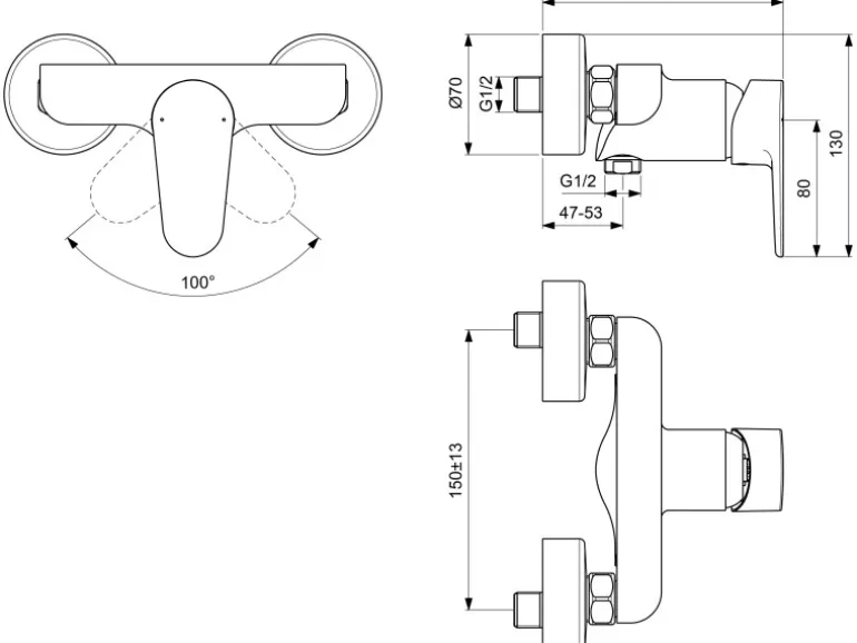 Ideal Standard Brausearmatur Cerafine O Aufputz Chrom