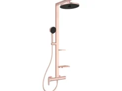 Ideal Standard Duschsystem Einhebel-Armatur mit Regen- und Handbrause Rosé
