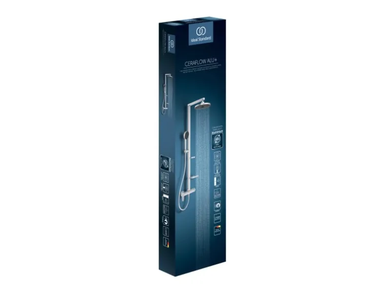 Ideal Standard Duschsystem Einhebel-Armatur mit Regen- und Handbrause Silver