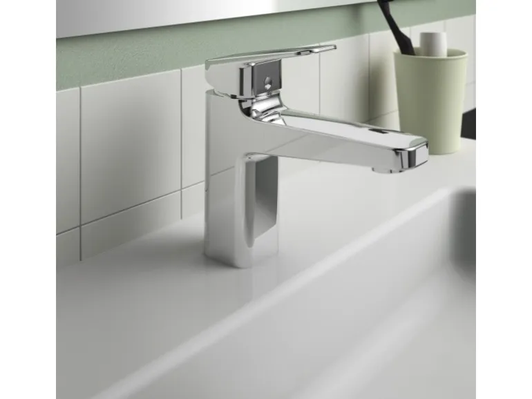 Ideal Standard Waschtischarmatur Chrom mit PushOpen-Ventil Ceraplan H90