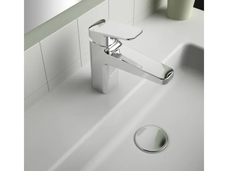 Ideal Standard Waschtischarmatur Chrom mit PushOpen-Ventil Ceraplan H90