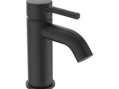 Ideal Standard Waschtischarmatur Ceraline mit Zugknopf-Ablaufgarnitur Silk Black