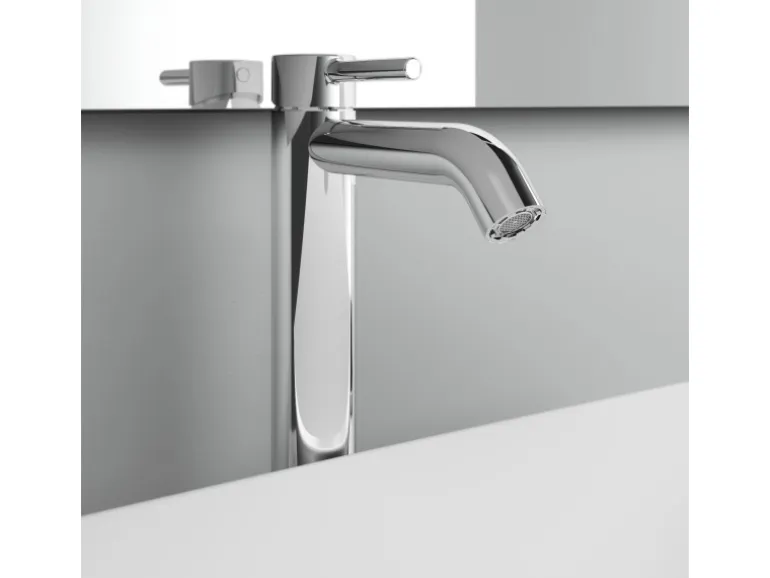Ideal Standard Waschtischarmatur Ceraline Längerer Sockel + Ablaufgarnitur Chrom