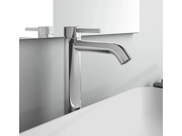 Ideal Standard Waschtischarmatur Ceraline Längerer Sockel + Ablaufgarnitur Chrom