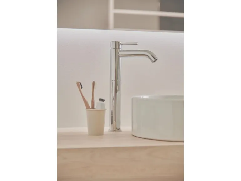 Ideal Standard Waschtischarmatur Ceraline Längerer Sockel + Ablaufgarnitur Chrom