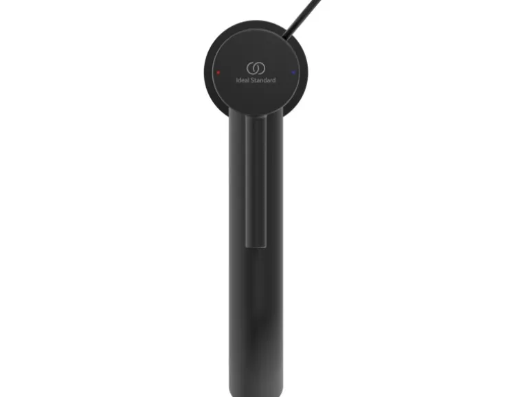 Ideal Standard Waschtischarmatur Ceraline Längerer Sockel + Ablaufgarnitur Black