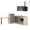 Impuls Küchen Einbauküche IKZ13509H 225 x 241 cm Beton-Optik  mit E-Geräten
