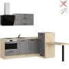 Impuls Küchen Einbauküche IBZ4350HL 225 x 241 cm Beton-Optik  ohne E-Geräte
