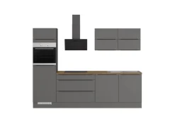 Impuls Küchen Küchenzeile IBZ42807L 280 cm Grafit  ohne E-Geräte