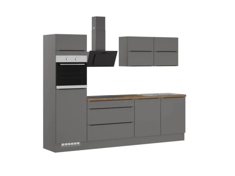 Impuls Küchen Küchenzeile IBZ42807L 280 cm Grafit ohne E-Geräte