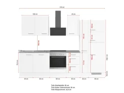 Impuls Küchen Küchenzeile IKZ1310X8 310 cm Beton-Optik natur mit E-Geräten