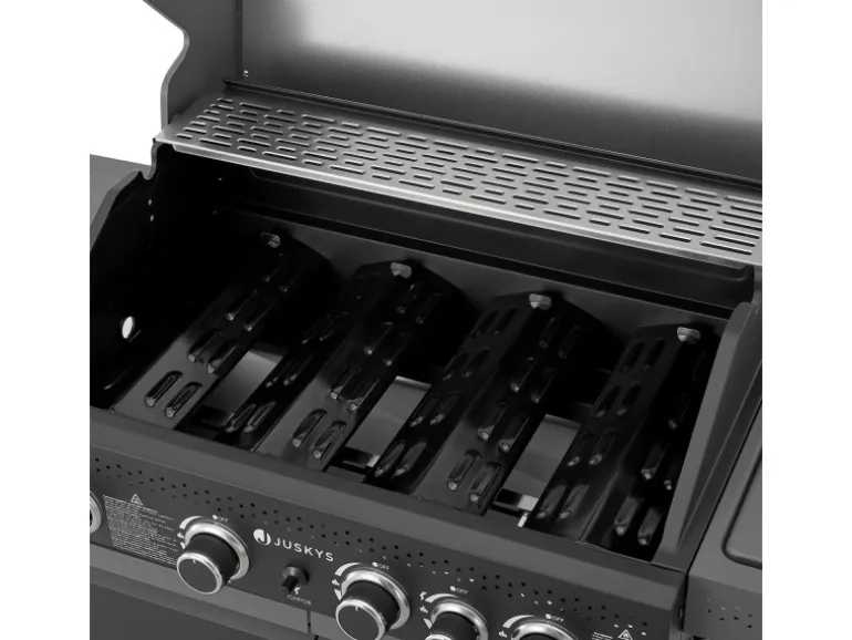 Juskys BBQ Gasgrill Savannah mit 4 Brennern & 1 Seitenbrenner