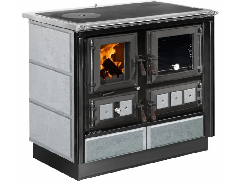 Justus Küchenofen Rustico 90 2.0 Speckstein Schwarz 7 kW