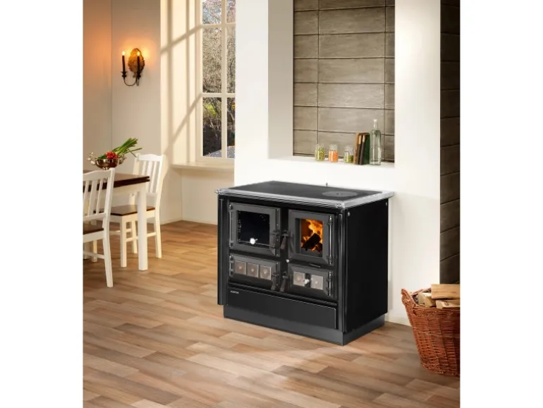 Justus Küchenofen Rustico 90 2.0 Stahl Schwarz 7 kW