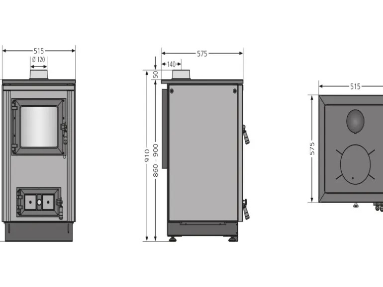 Justus Küchenofen Rustico 50 2.0 Stahl Creme 7 kW