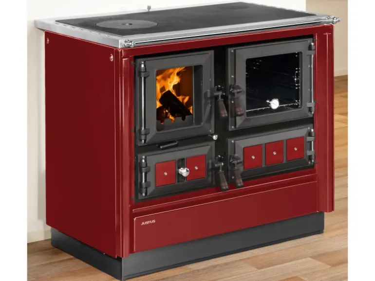 Justus Küchenofen Rustico 90 2.0 Stahl Rot 7 kW