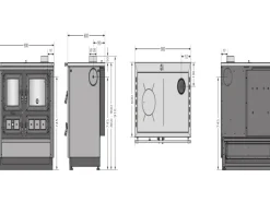 Justus Küchenofen Rustico 90 2.0 Stahl Rot 7 kW