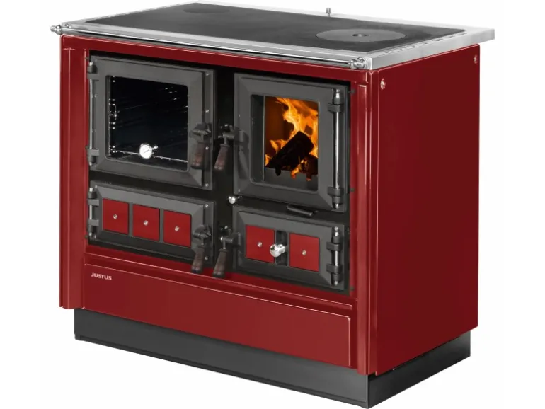 Justus Küchenofen Rustico 90 2.0 Stahl Rot 7 kW
