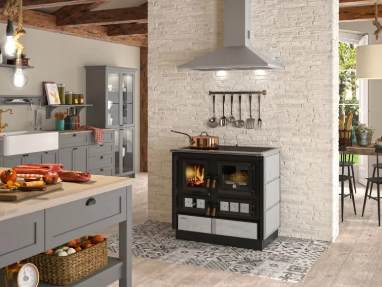 Justus Küchenofen Rustico 90 2.0 Speckstein Schwarz 7 kW
