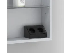 kalb Avena Angewinkelte Steckdose Mit 2x 230VAC Ausgang Schwarz inkl. Bohrschablone