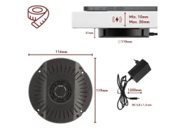 kalb DualCharge 10W Drahtlos Ladegerät Mit 15W USB Ausgang Unterbau Bis 30 mm Unsichtbar Induktionsladegerät Mit Lüfter Netzteil 1200 mm Kabel