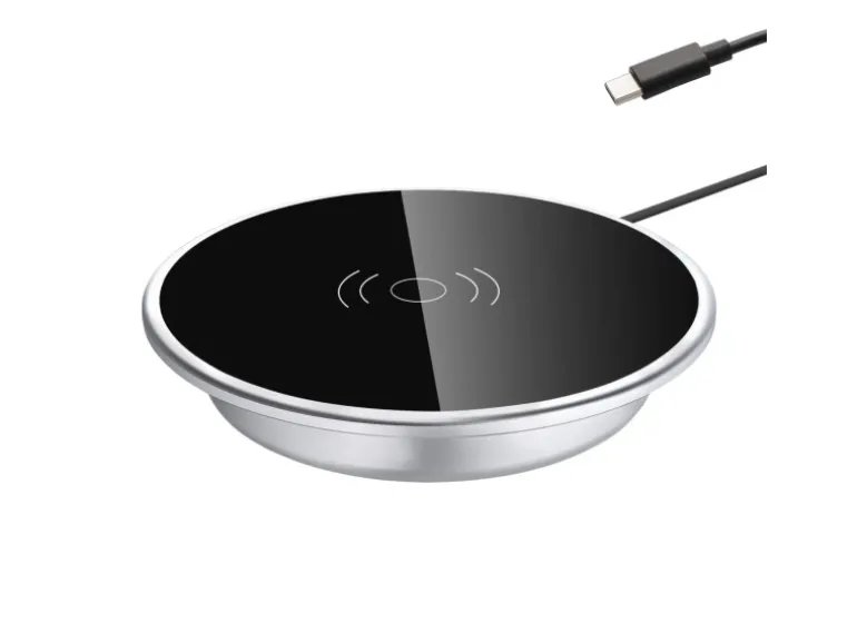 kalb 15W Einbau Drahtlos Ladegerät USB-C Druchmesser 60mm Schnell Ladestation für Smartphones Möbel Induktion Schnellladegerät Wireless Charger Platio