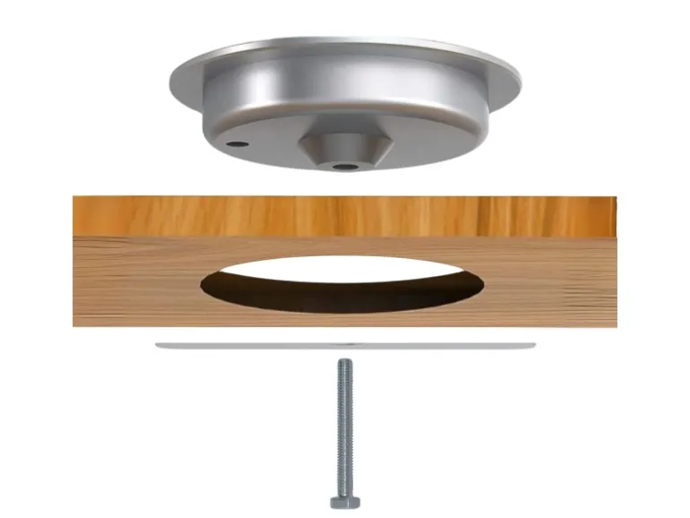 kalb 15W Einbau Drahtlos Ladegerät USB-C Druchmesser 60mm Schnell Ladestation für Smartphones Möbel Induktion Schnellladegerät Wireless Charger Platio