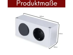 kalb 12W LED Netzteil 12VDC Für Möbel Mit 230V Steckdose & Schalter Silbergraue Kombibox