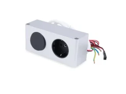 kalb 12W LED Netzteil 12VDC Für Möbel Mit 230V Steckdose & Schalter Silbergraue Kombibox