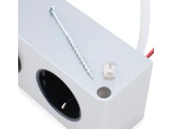 kalb 12W LED Netzteil 12VDC Für Möbel Mit 230V Steckdose & Schalter Silbergraue Kombibox
