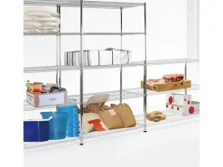 KARAT Gitterregal Everest 210 kg Belastbarkeit 3 Böden Verchromt 60 x 35 x 90 cm