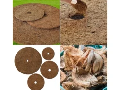 KARAT Mulchscheiben Kokos Pflanzenschutzmatte Winterschutz Kokosfaser 5er-Set Ø 30 cm