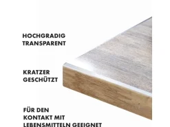 KARAT Tischfolie Imperial Transparent Mattiert mit Abgeschrägter Kante 50 x 130 cm