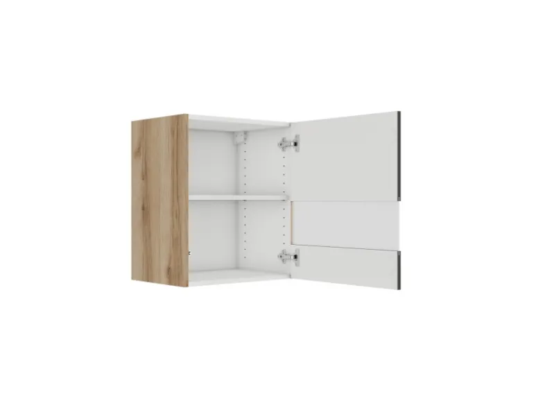 Küchen-Oberschrank m. Segmentglastür 50x57,6x34,6cm Noah420 Anthra. WildEiche NB