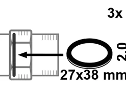 Kirchhoff Verschraubungsdichtung HD Fiber 27 mm x 38 mm x 2 mm Blau 3 Stück