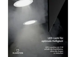 Klarstein Alina Dunstabzugshaube EEK A Touch LED-Beleuchtung Abluft/Umluft 615 m³/h Schwarz