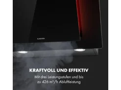 Klarstein Eleonora 60 Dunstabzugshaube 426 m³/h Touch-Panel Ambiente-Licht Schwarz