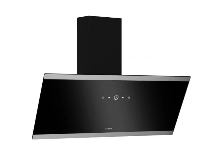 Klarstein FlashLine Dunstabzugshaube 90cm A++ 524m³/h 3 Stufen Touch LED Abluft/Umluft 100W Schwarz