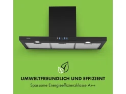 Klarstein Limelight Dunstabzugshaube 90cm Wandhaube 600m³/h Schwarz
