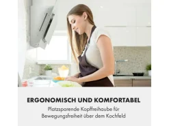 Klarstein Mirage 90 Dunstabzugshaube 550 m³/h Touch-Panel Ambient EEC A++ Weiß