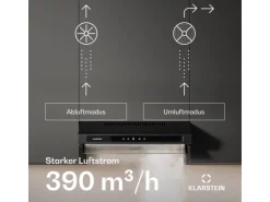 Klarstein Purista Force Dunstabzugshaube Kompakt 384,8 m³/h EEK C Doppelmotortechnologie