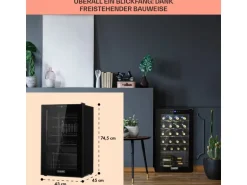 Klarstein Shiraz 24 Uno Weinkühlschrank 63 L 24 Flaschen Touch-Bedienfeld 5-18°C
