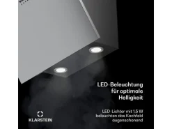 Klarstein Silver Lining 60 Dunstabzugshaube 60cm 600m³/h EEK A Edelstahl Silber