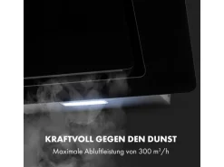 Klarstein Sofia 60 Dunstabzugshaube Kopffrei 300 m³/h Touch-Control Glasfront Schwarz