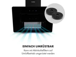 Klarstein Sofia 60 Dunstabzugshaube Kopffrei 300 m³/h Touch-Control Glasfront Schwarz